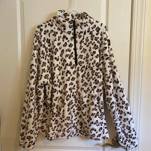Leopard 1/4 Zip Fleece Pullover